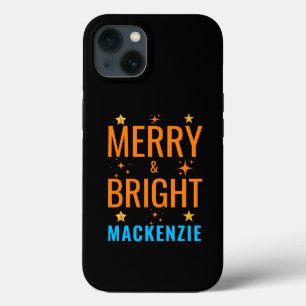 Nome Personalizado de Natal Moderno e feliz Brilha
