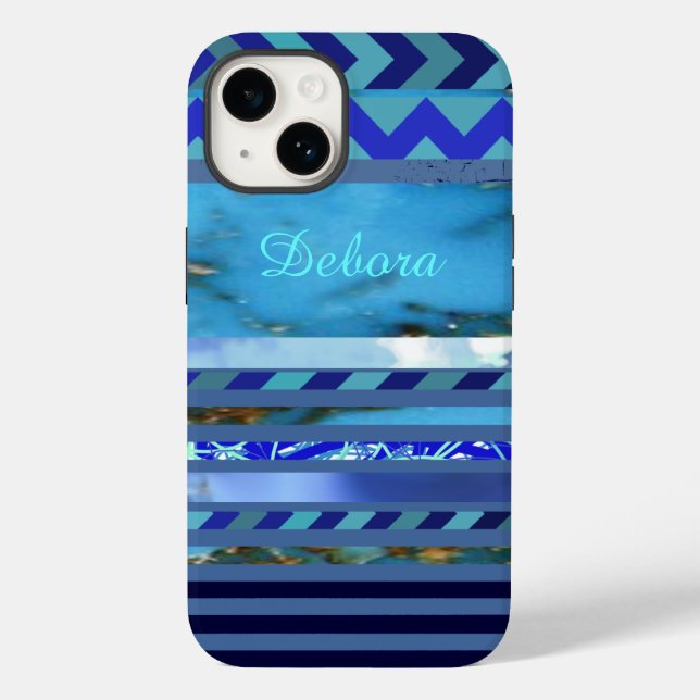 Nome Personalizado de Padrão de Faixa de Turquesa  (Verso)