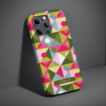 Nome Personalizado de Padrão de Girly Moderno de T<br><div class="desc">Colorida Trendy Modern Girly Pattern Personalised Name Smartphone capas de iphone apresenta um padrão geométrico colorido em tons de rosa, verde e azul com seu nome personalizado na tipografia moderna e elegante do roteiro. Perfeito para aniversário, Natal, Dia de as mães, irmã, melhor amigo e muito mais. Concebido por ©...</div>