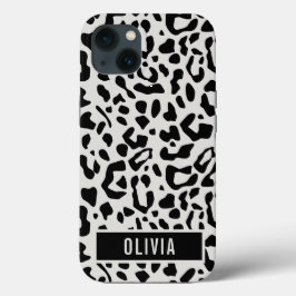 Nome Personalizado Divertido Neve Leopardo Padrão