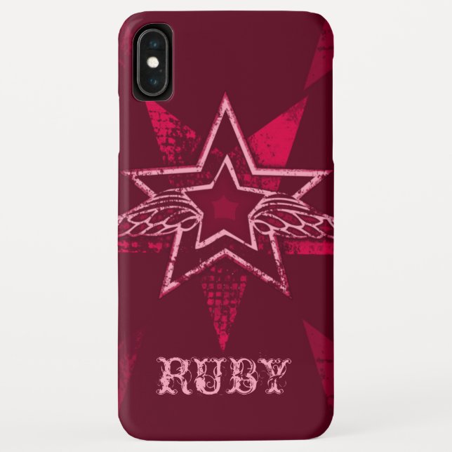 Nome personalizado do Angel Star ruby capas de iph (Verso)