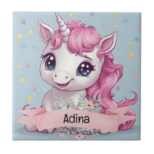 Nome Personalizado do Baby Unicorn Stars Rosa Mági