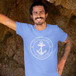 Nome Personalizado do Barco Ancorante Náutico<br><div class="desc">Adicione o nome do barco e encaixe clicando no botão "Personalizar" acima. Coloque a vela em estilo com a nossa troca de barcos personalizada de temas náuticos. A camisa ostenta um design bonitinho inspirado pelas maravilhas do oceano, apresentando modos marítimos clássicos como uma âncora e corda. Quer você esteja cruzando...</div>