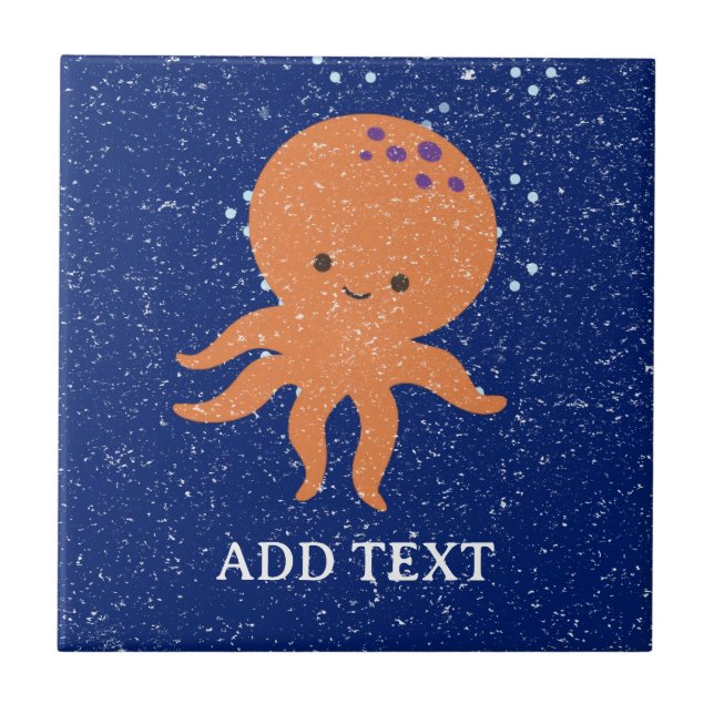 Nome Personalizado do Cartoon de Octopus Cute de I (Frente)