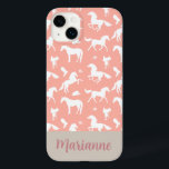 Nome Personalizado do Cavalo Pêssego Rider<br><div class="desc">Esta capa de telefone de pêssego com o nome personalizado é um presente de Natal ou aniversário ideal para qualquer criança apaixonada por equitação. Personalize-o com o nome do jovem equestre.</div>