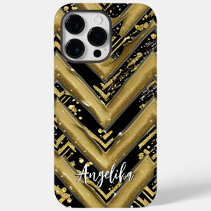 Nome Personalizado do Chevron Preto e Dourado