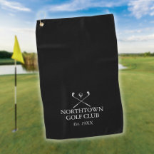 Nome Personalizado do Clube de Golfe Preto e Branc