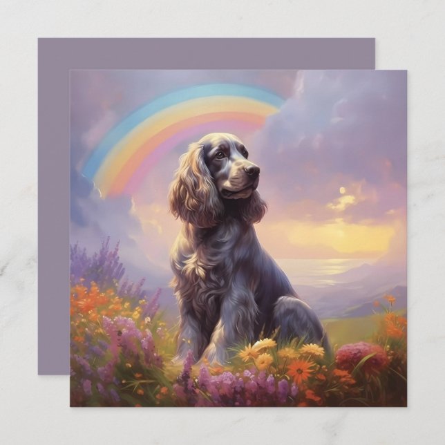 Nome personalizado do coquetel Spaniel Dog Rainbow (Frente/Verso)