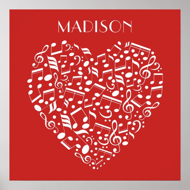 Nome personalizado do Coração Musical e poster de  (Frente)