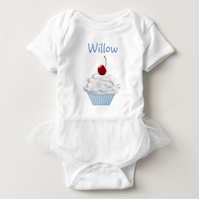 Nome Personalizado do cupcake Camisa Tutu (Frente)
