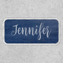 Nome Personalizado do Denim Azul Faux