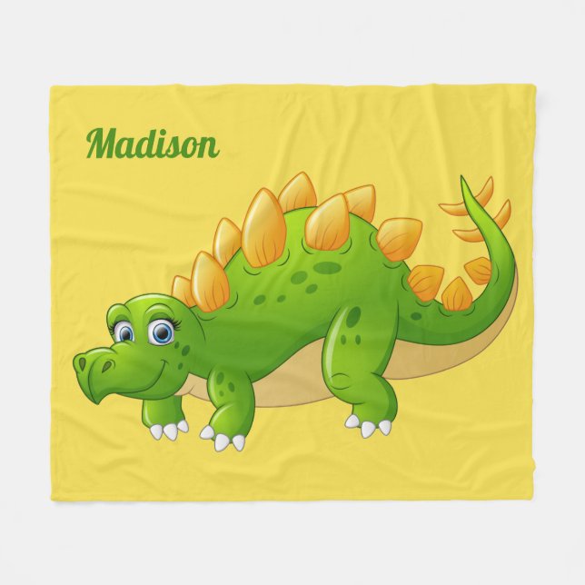 Nome personalizado do Dinossauro Gelado e cobertor (Frente (Horizontal))