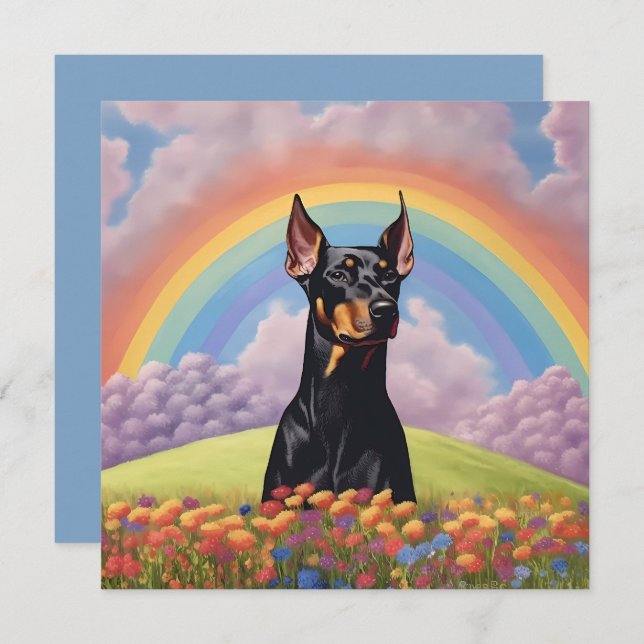 Nome Personalizado do Doberman Pinscher Dog Rainbo (Frente/Verso)
