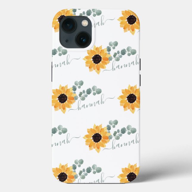 Nome Personalizado do Floral de Girassol (Verso)