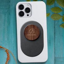 Nome Personalizado do Monograma de Madeira Grain T