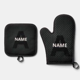 Nome personalizado do monograma Textura em preto e