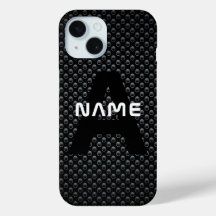Nome personalizado do monograma Textura em preto e