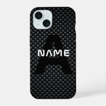 Nome personalizado do monograma Textura em preto e