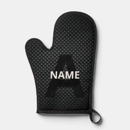 Nome personalizado do monograma Textura em preto e