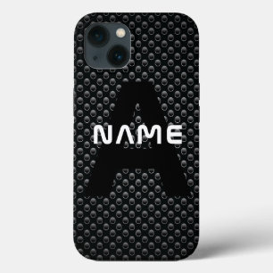 Nome personalizado do monograma Textura em preto e