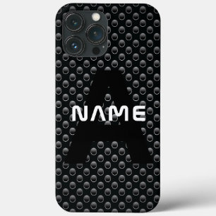 Nome personalizado do monograma Textura em preto e