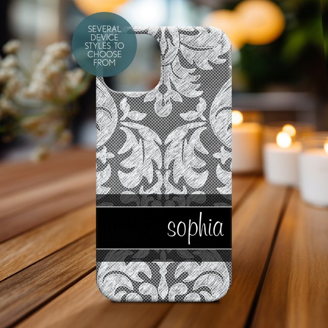 Nome Personalizado do Padrão de Lace do Quadro Rus (Personalized Phone Case)