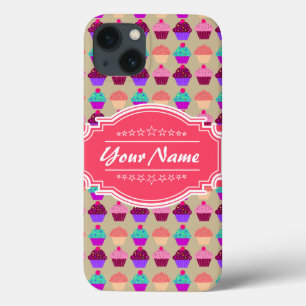 Nome Personalizado do Padrão do cupcake Rosa Quent