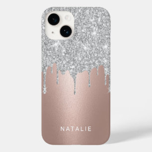 Nome Personalizado do Rosa do Modern Silver Glitte