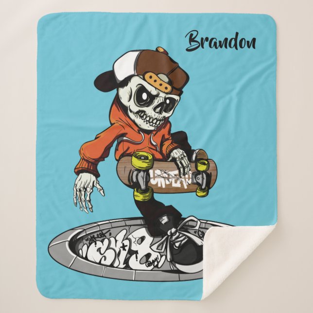 Nome personalizado do Skater Zombie e cobertores d (Frente)