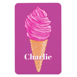 Nome personalizado do sorvete e ímã colorido