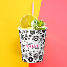 Nome Personalizado do Sweet Floral 16, Cute Branco