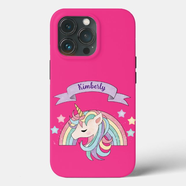 Nome Personalizado do Unicorn e do Sparkly Rainbow (Verso)