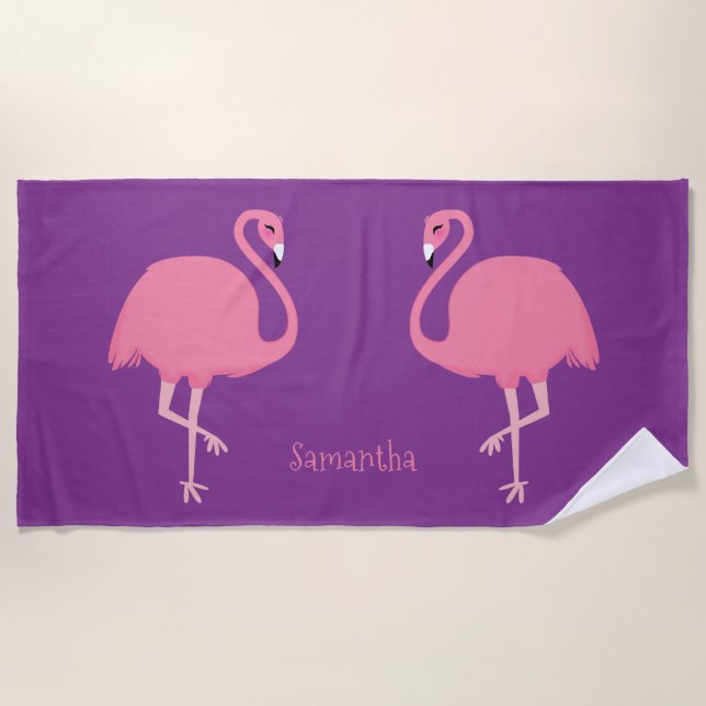 Nome personalizado dos Flamingos de beleza toalha  (Frente)