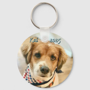 Nome Personalizado e Chaveiro de Rosto de Cachorro