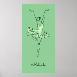 Nome personalizado e cor Ballerina poster