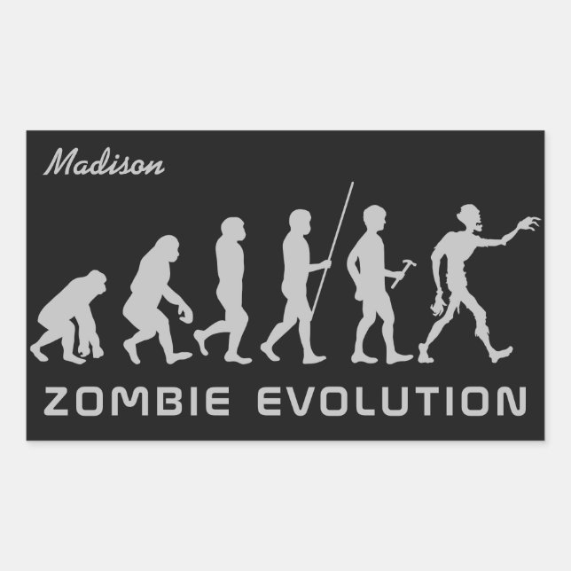 Nome personalizado e cor Zombie Evolution adesivos (Frente)
