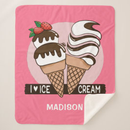 Nome personalizado e mantas de cores do sorvete Lo