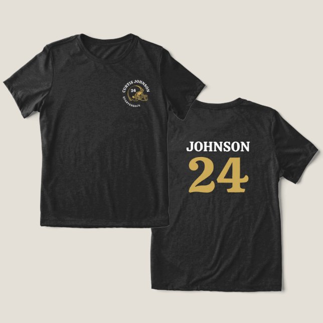 Nome personalizado e número do capacete de futebol (Design Frente e Verso)