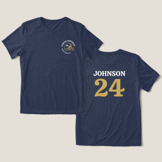 Nome personalizado e número do capacete de futebol (Design Frente e Verso)