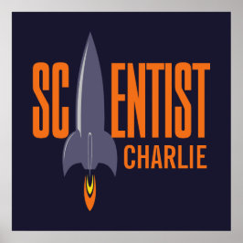 Nome personalizado e poster de cor do Rocket Scien