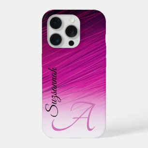 Nome Personalizado Elegante Monograma Listras Roxa