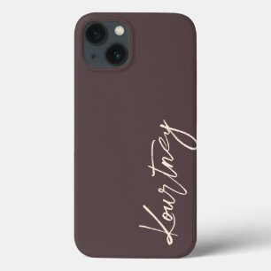 Nome Personalizado em Letra Minimaista Marrom 