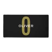 Nome Personalizado em Monograma Preto Dourado Bran