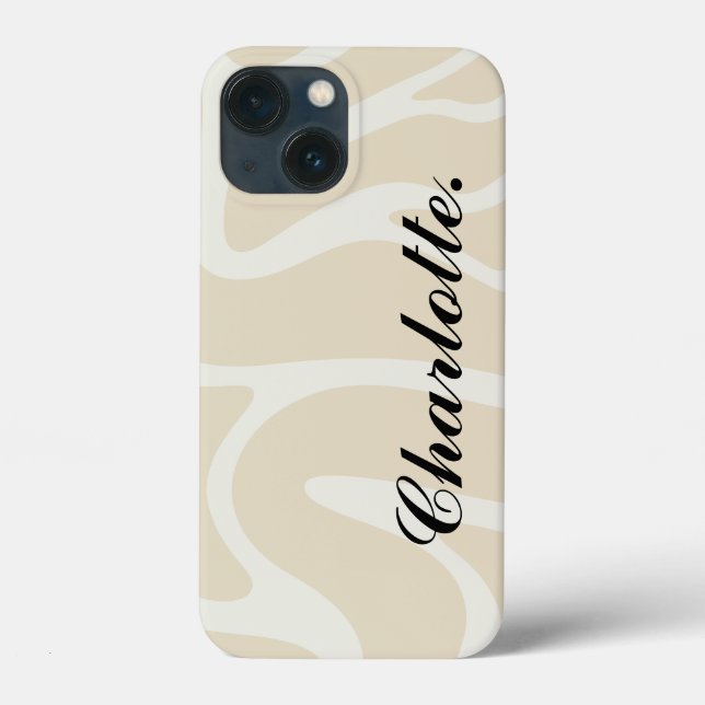 Nome Personalizado em Padrão Orgânico Simples Crem (Verso)