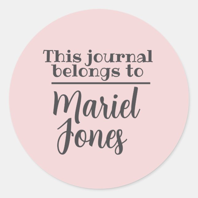 Nome Personalizado Este Diário Pertence A Adesivos (Frente)