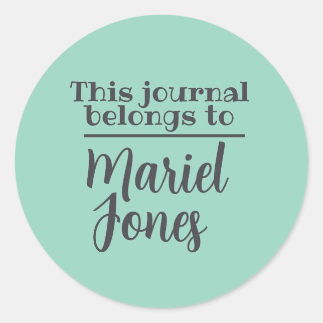 Nome Personalizado Este Diário Pertence A Adesivos (Frente)