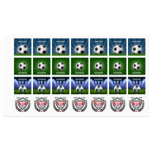 Nome personalizado Etiquetas de futebol