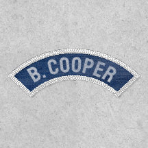 Nome Personalizado Faux Blue Denim Top Rocker