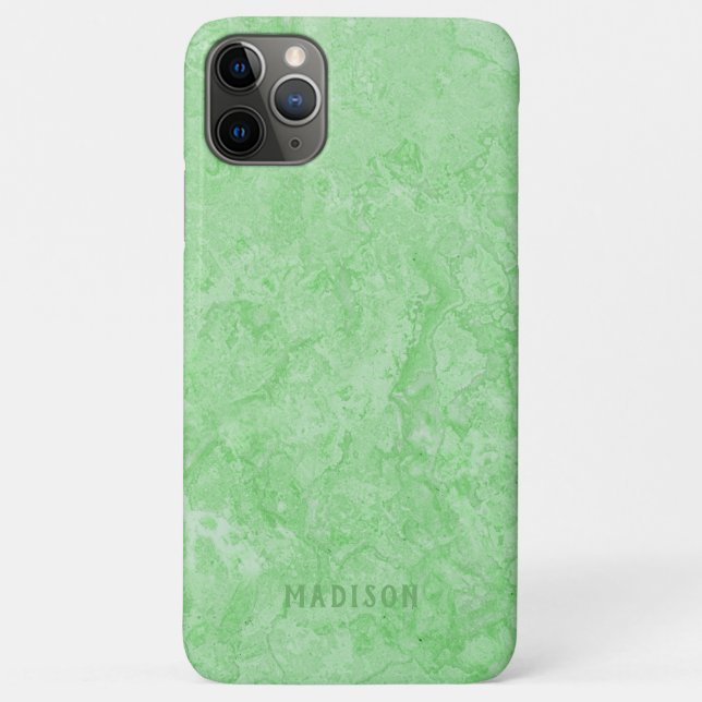Nome personalizado Faux Green Marble capas de tele (Verso)