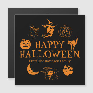 Nome personalizado Feliz Halloween: imã laranja p